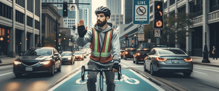 تقنيات القيادة الآمنة في ركوب الدراجة الهوائية في الشارع
